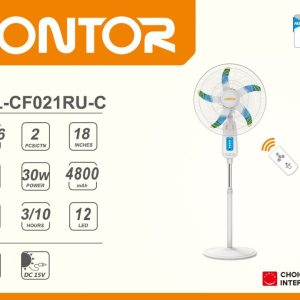 Lontor Rechargeable Standing Fan - 18 Inches