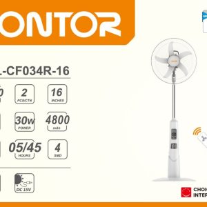 Lontor Rechargeable Standing Fan – 16 Inches